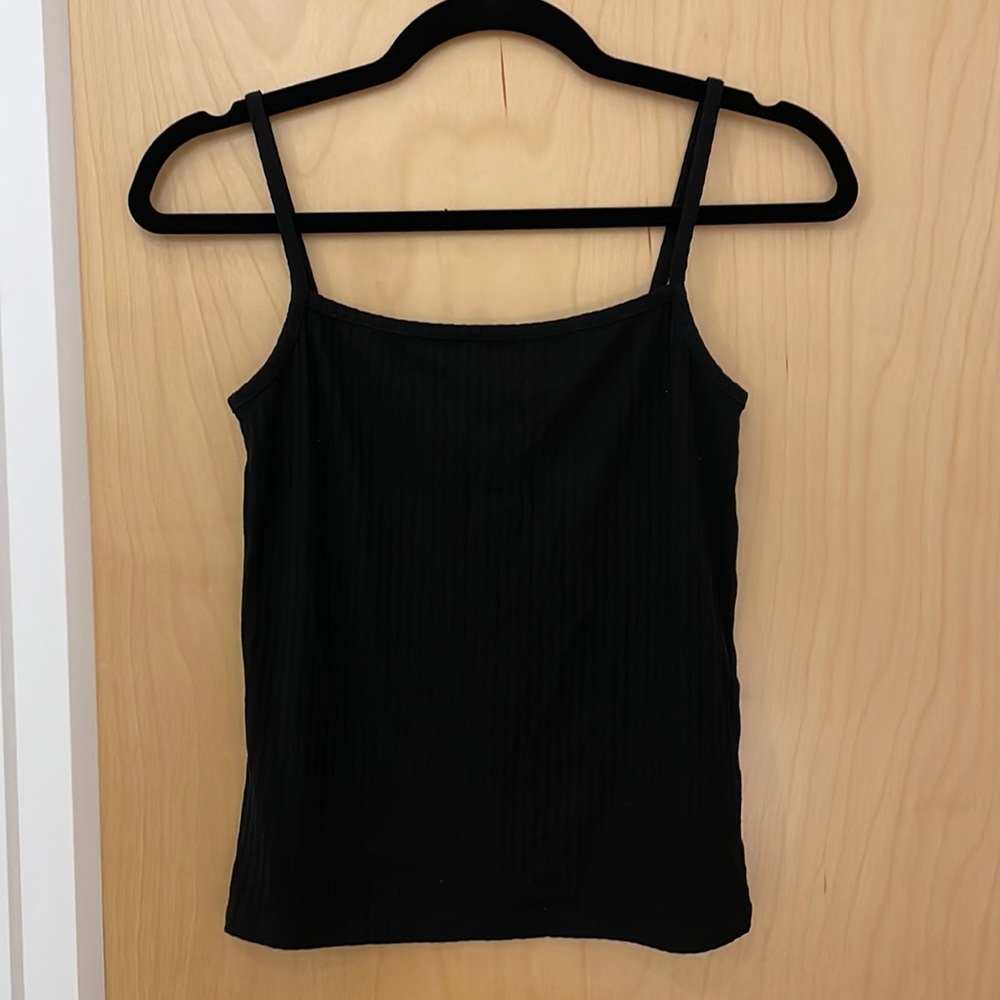 Madewell black ribbed tank top